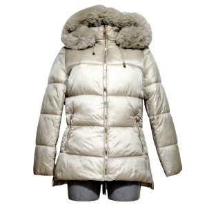 GIUBBINO DONNA CON CAPPUCCIO E PELLICCIA ECOLOGICA STACCABILE