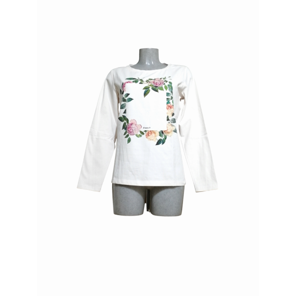 MAGLIA DONNA CON STAMPA ROSE