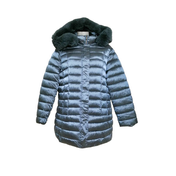 GIUBBINO OVERSIZE CON CAPPUCCIO STACCABILE E PELLICCIA ECOLOGICA STACCABILE